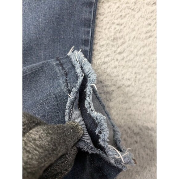 Democracy Jeans Womens 22W Ab Solution Cropped Raw Hem Frayed Stretch Blue - Picture 10 of 16